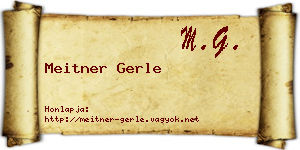 Meitner Gerle névjegykártya